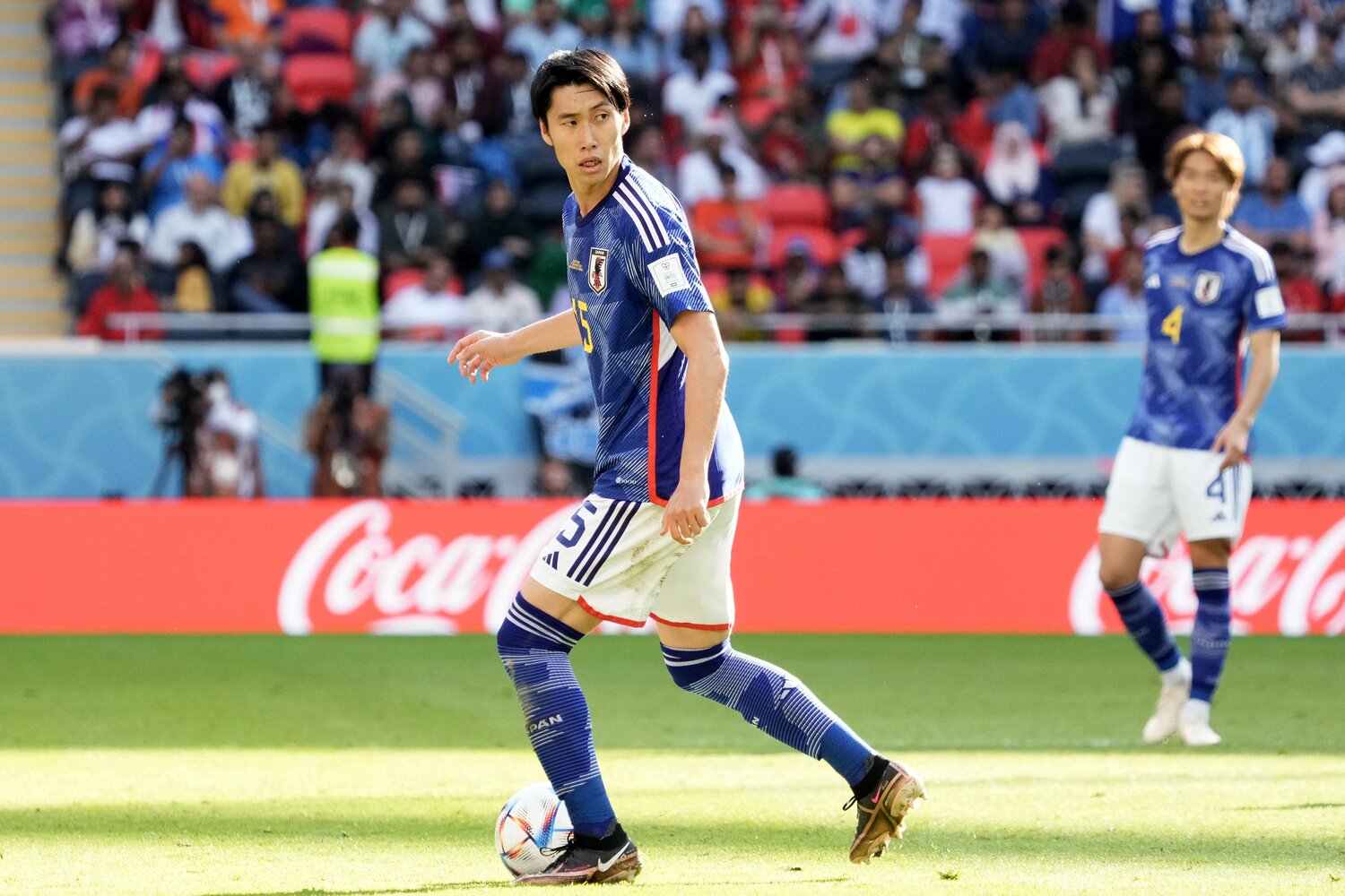 FIFA発表のデータで、鎌田の2試合合計の走行距離とスプリント数はチーム1位だった　©Getty Images