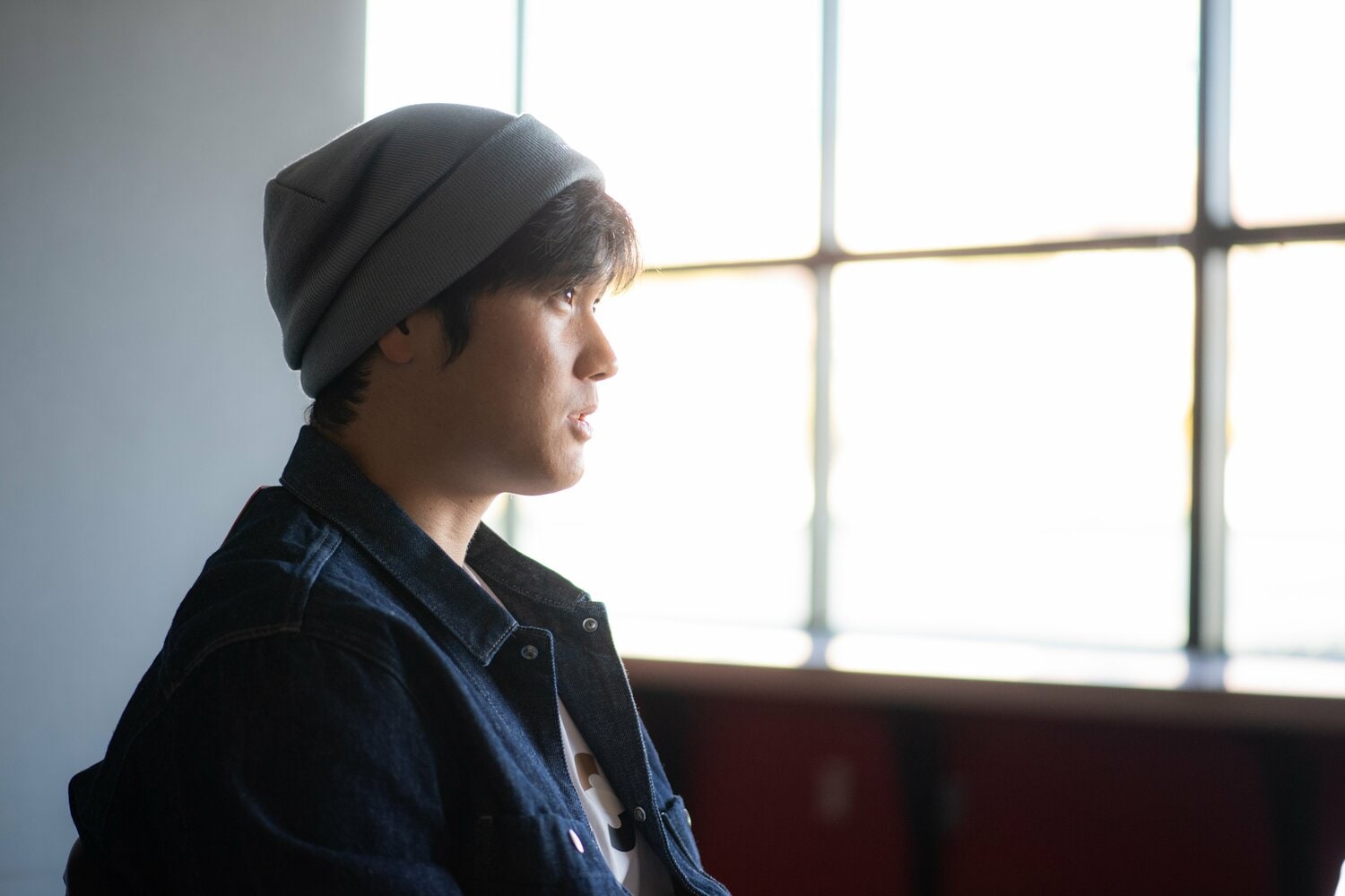 私服でNumberのインタビューに応じる大谷翔平(撮影は2023年2月) ©︎Nanae Suzuki