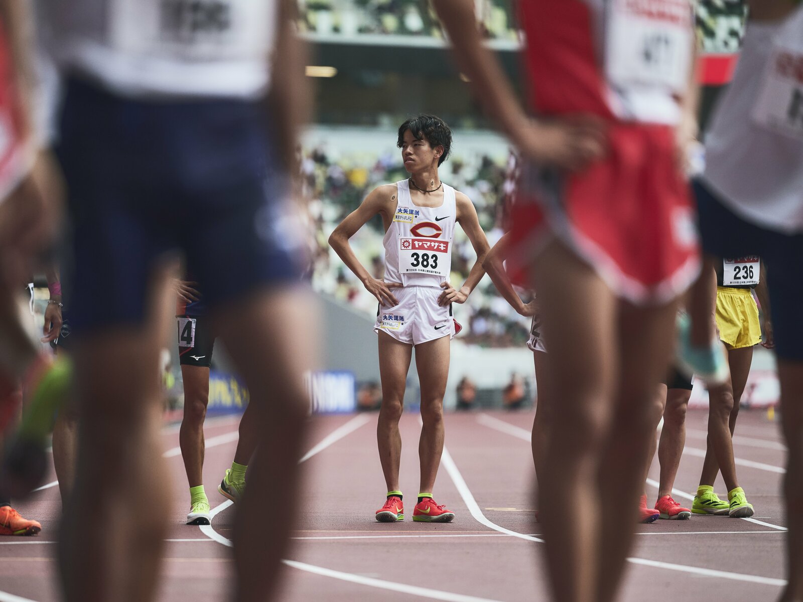 日本選手権で好走した岡田 photograph by Yuki Suenaga