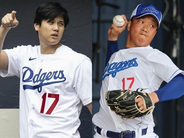 大谷翔平効果で中日の「背番号17」が爆売れ中…“そっくりデザイン”に秘めた星野仙一の野望と「入団会見にドジャースユニ混入」の真相は<Number Web> photograph by AFLO/JIJI PRESS