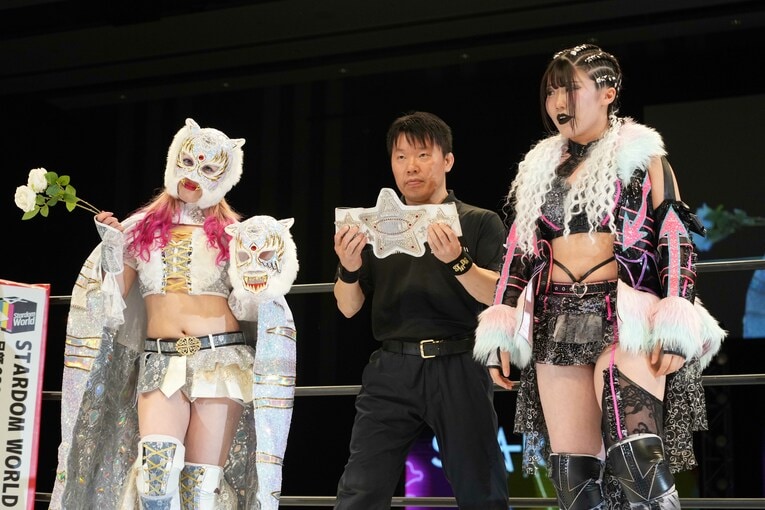 スターライト・キッドの白いベルトに挑戦した吏南。2月24日、ライトキューブ宇都宮　©Essei Hara