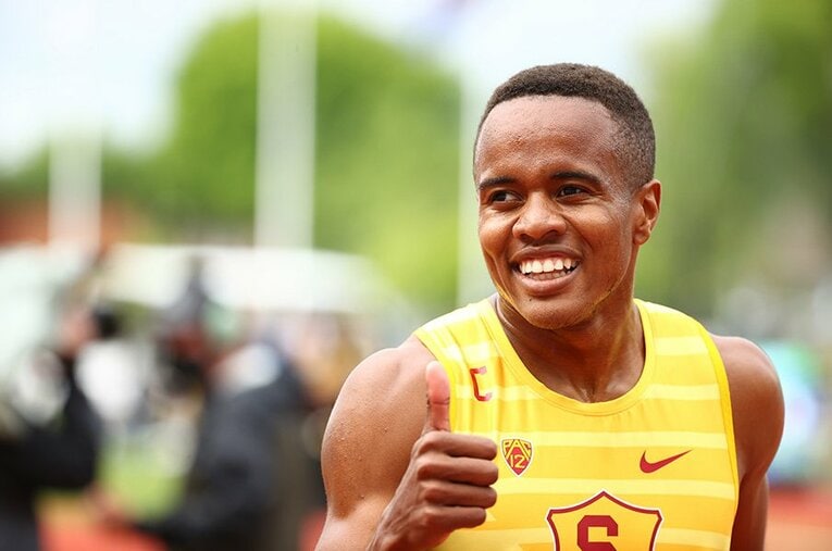 全米の陸上五輪選考会800mで2位に入り、東京五輪に出場する24歳のアイゼア・ジュエット ／ photograph by Getty Images