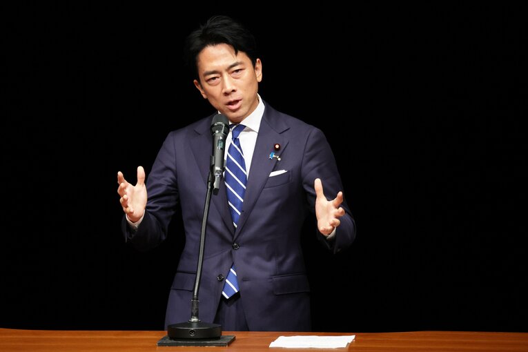 9月の総裁選に出馬した小泉進次郎。1回目の投票で3位に終わり、決選投票に進めなかった ©JIJI PRESS