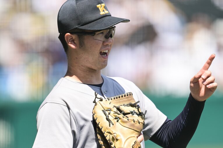 メガネの強打者・延末藍太／182cm・83kg／3年生　©Nanae Suzuki