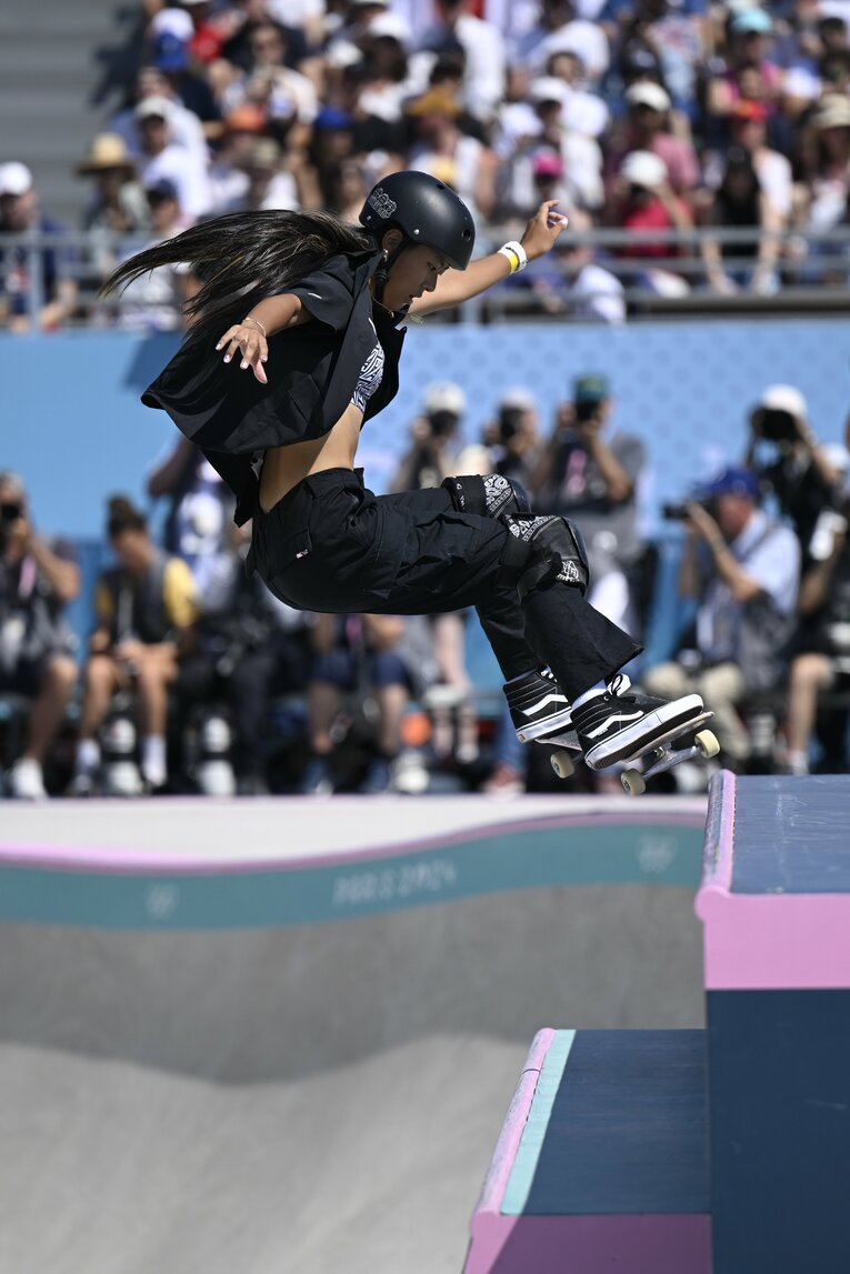 パリ五輪で2大会連続の銀メダルに輝いた開心那（15歳）は東京五輪後、身長が22センチも伸びた。現在は170cmの長身　©Asami Enomoto/JMPA