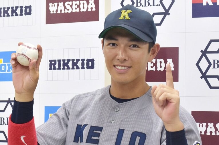 無念のドラフト指名漏れを味わった清原正吾。気になる進路は？ 慶大の監督がインタビューで明かした　©JIJI PRESS