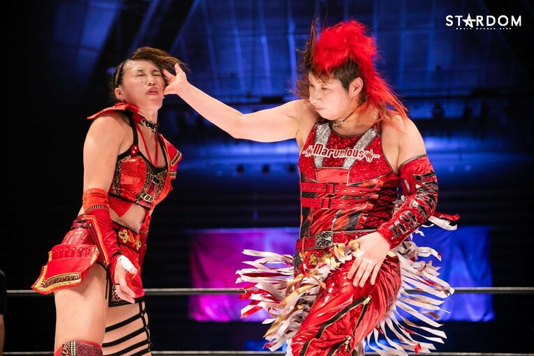 5★STAR GP最終戦にて彩羽匠と対戦した朱里　©STARDOM