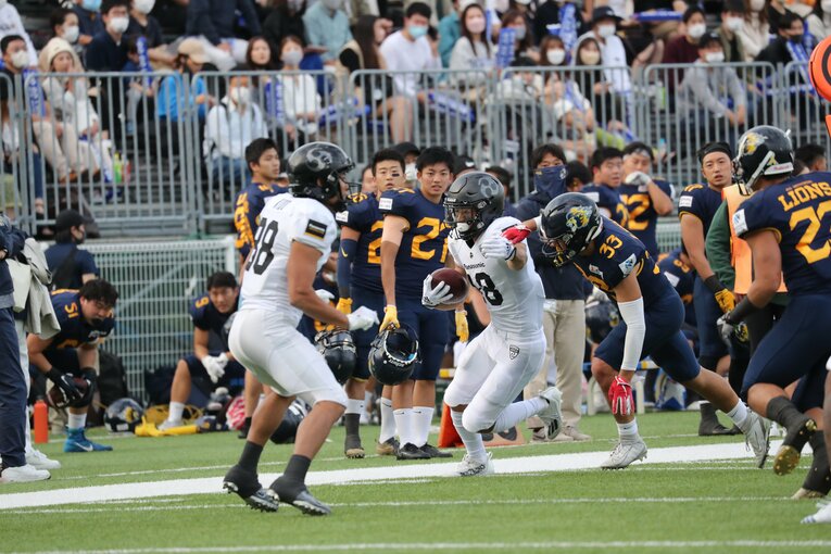 快足レシーバーとして日本トップのアメフトチーム・パナソニックインパルスで活躍する桑田の現在／チーム提供