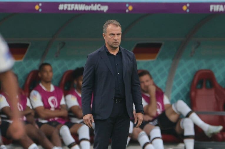 ドイツ代表のハンジ・フリック監督。チャンピオンズリーグ優勝経験を持つ名将だが、森保一監督率いる日本に「まさか」の逆転負けを喫した ／ photograph by Kaoru Watanabe/JMPA