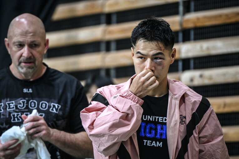 井上尚弥に敗れ、会見場に姿を現したキム・イェジュン　©Takuya Sugiyama