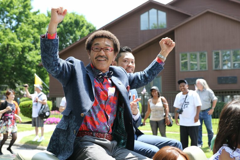 国際ボクシング名誉の殿堂入りを果たした具志堅用高（2015年）。今も沖縄では伝説として語り継がれている　©Getty Images