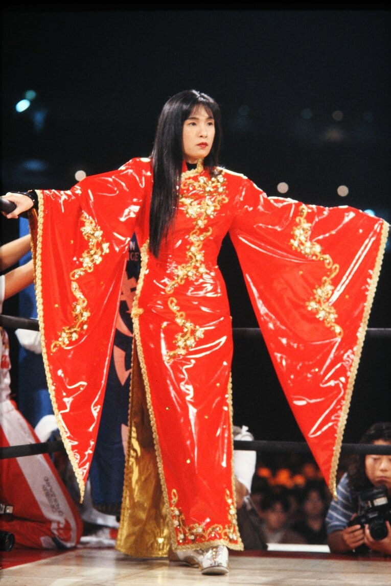 現役時代は「飛翔天女」のキャッチフレーズで人気を博した元女子レスラー・豊田真奈美　©AFLO