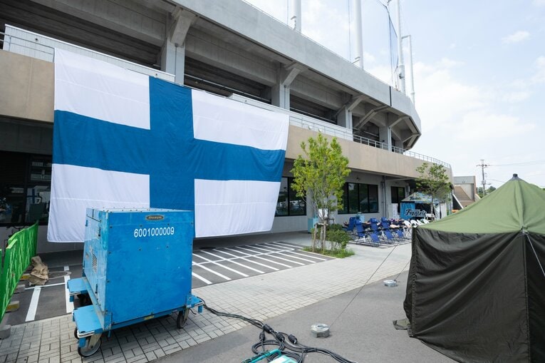 フィンランド大使館とコラボしてテントサウナ体験ブースを設置　©︎KAWASAKI FRONTALE