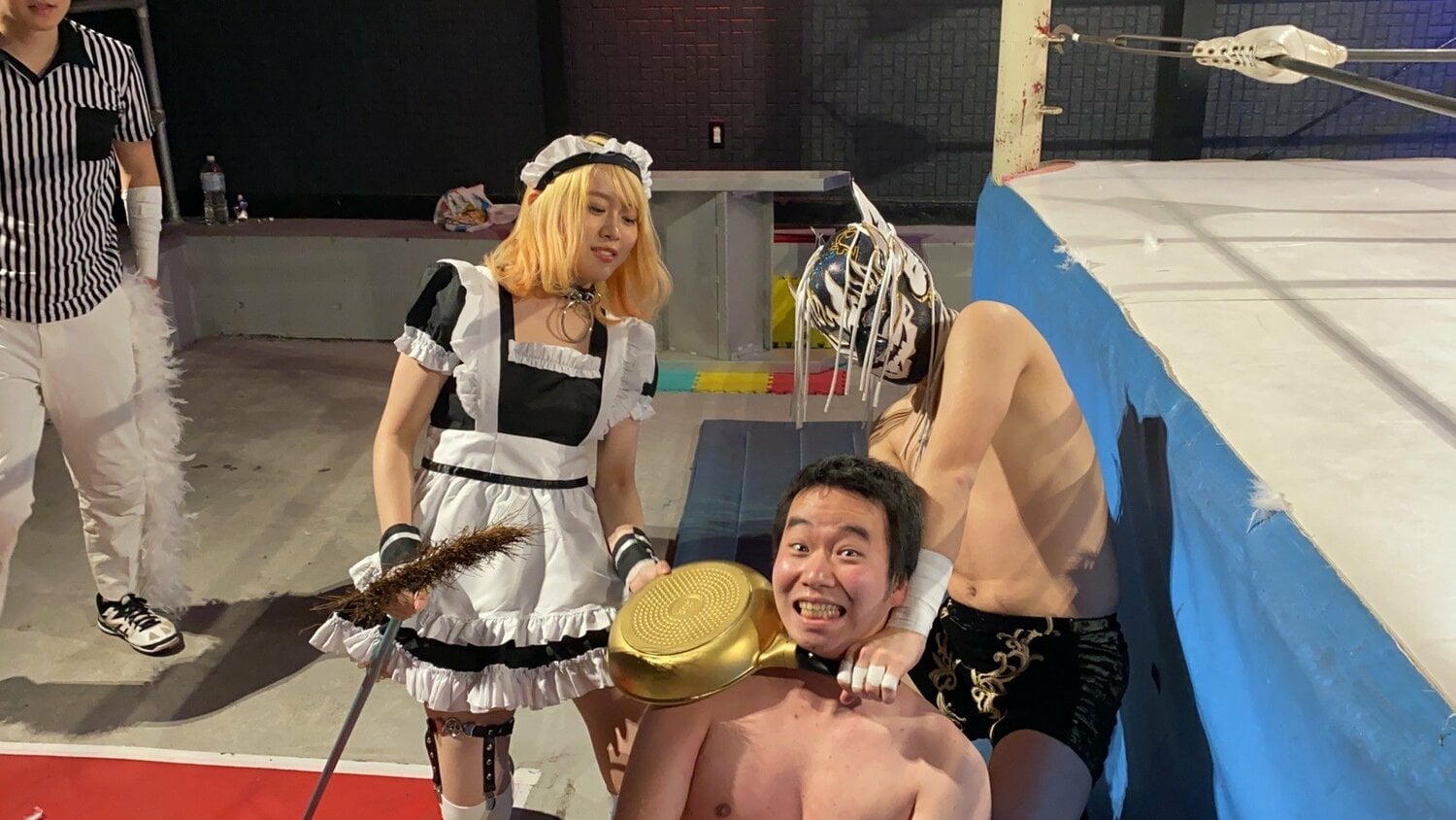 2021年2月、ディーバとして初めてリングに上がった際の無村 ©本人提供