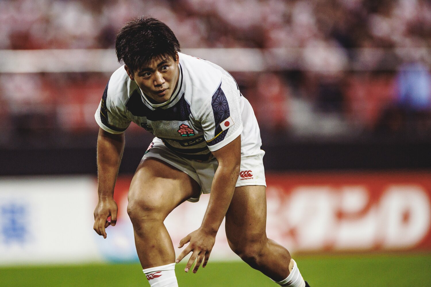 マオリ・オールブラックスを突き放すトライを奪ったHO佐藤健次（早大4年）など、若手主体のJAPAN XVでは4名の大学生がメンバー入り　©︎Kiichi Matsumoto