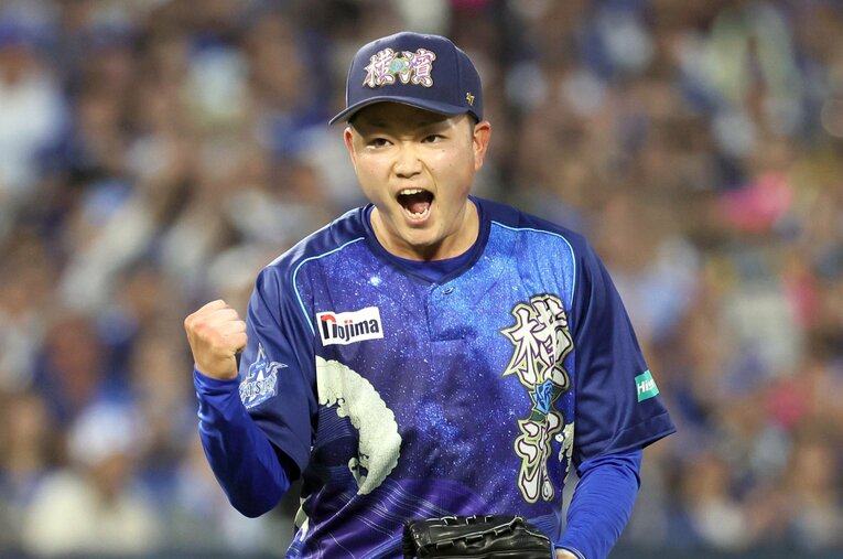 9日の中日戦、球団初のデビュー4戦4勝をかけて先発した石田。勝利投手の権利を持って降板したが、惜しくもその後追いつかれた。チームは延長戦オースティンの一発で勝利 ／ photograph by Sankei Shimbun