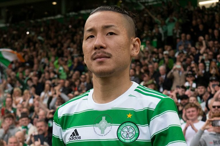 リーグ優勝を果たした際の井手口陽介 ／ photograph by Getty Images（Celtic FC）