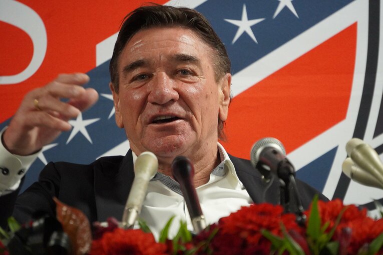 札幌退任会見でのミシャ　©︎Kei Sato