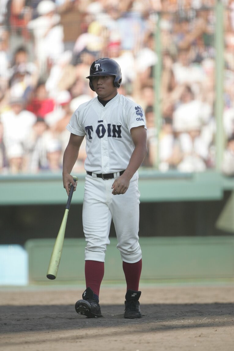 大阪桐蔭時代の平田。高校3年時、夏の甲子園で「1試合3ホームラン」を放った　©BUNGEISHUNJU