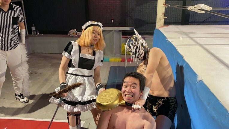 2021年2月、ディーバとして初めてリングに上がった際の無村　©本人提供