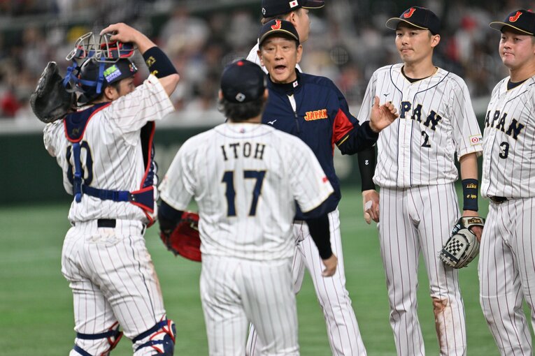 イタリア戦は大谷が招いたピンチの場面で登板した　©Naoya Sanuki