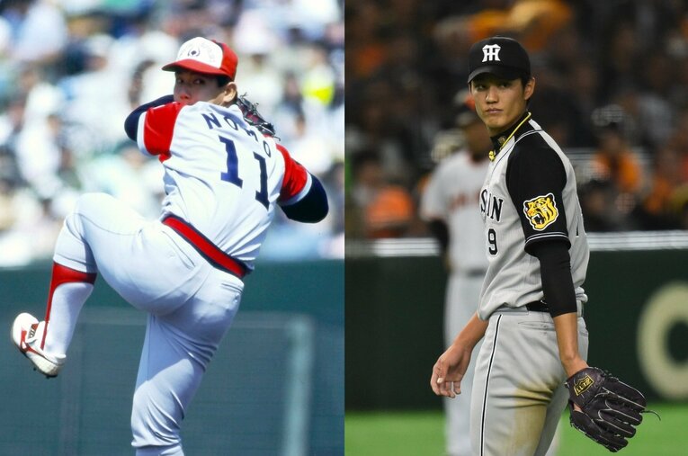 野茂英雄と藤浪晋太郎が22年の時を経てともに物議をかもした「球数問題」とは何だったのか ／ photograph by Naoya Sanuki(L)/Hideki Sugiyama(R)