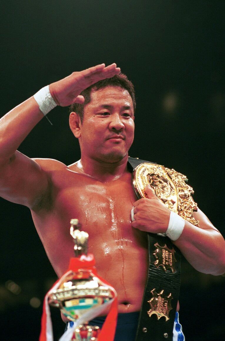 IWGP王者時代の永田裕志。2003年1月4日、東京ドーム