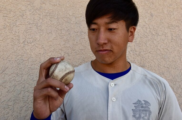 巨人からドラフト1位指名を受けた翁田大勢は、ジャイアンツでもマイペースを貫けるか―― ／ photograph by Takahiro Kikuchi