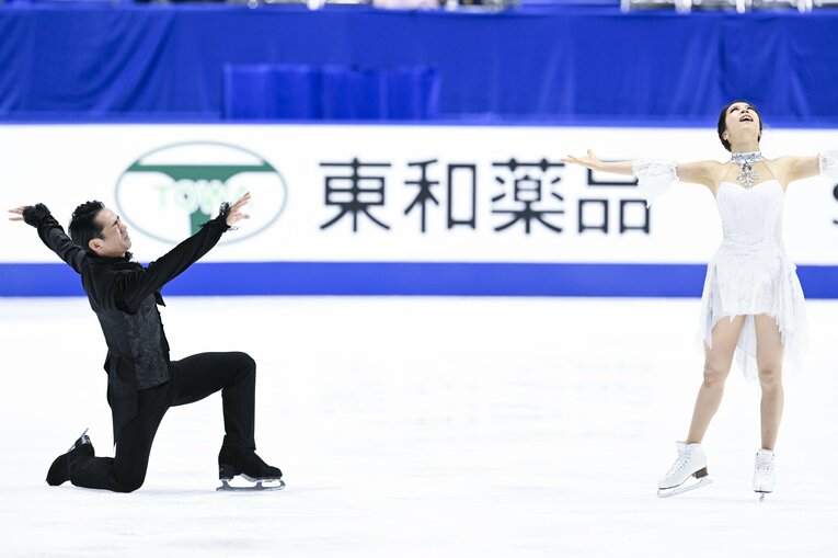 フリーのフィニッシュ、思わず目をつむる高橋　©Asami Enomoto