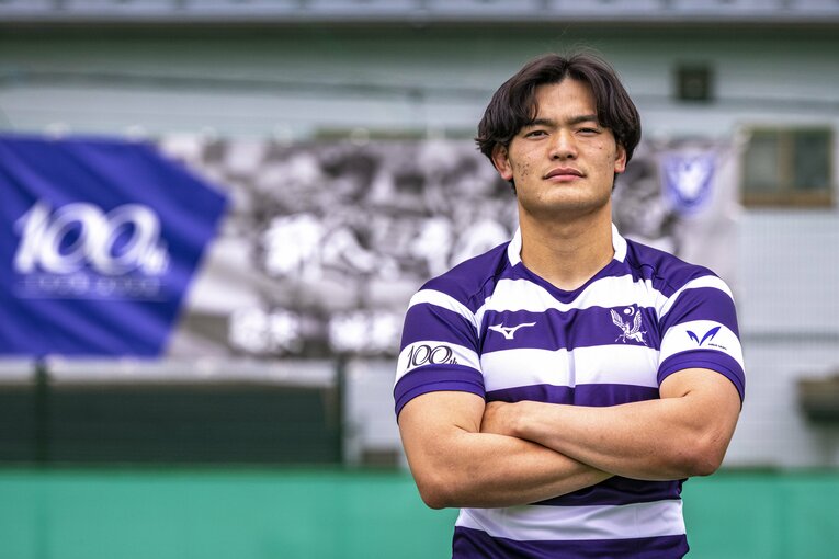 明治大ラグビー部キャプテン・廣瀬雄也（2023年）　©︎Takuya Sugiyama