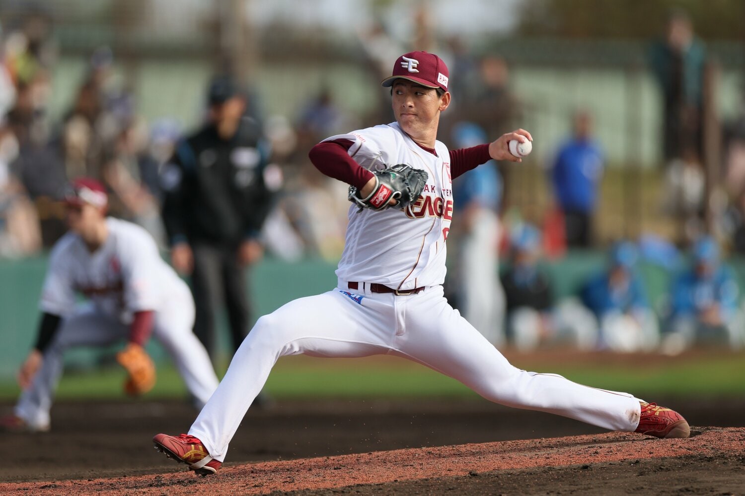 近江高時代にバッテリーを組んだ林優樹は楽天入り ©JIJI PRESS