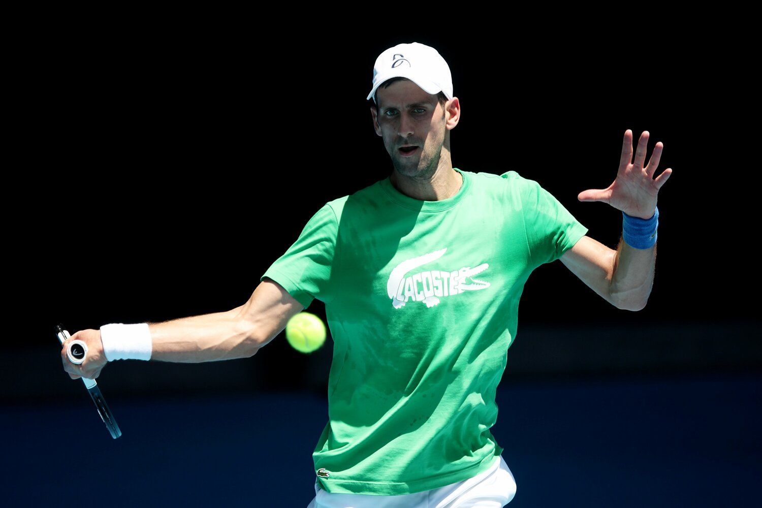 メルボルン入りして練習するジョコビッチ ©Getty Images