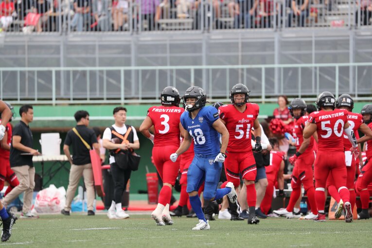 快足レシーバーとして日本トップのアメフトチーム・パナソニックインパルスで活躍する桑田の現在／チーム提供