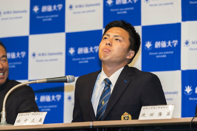 ドラフト指名時の田中　©Takuya Sugiyama