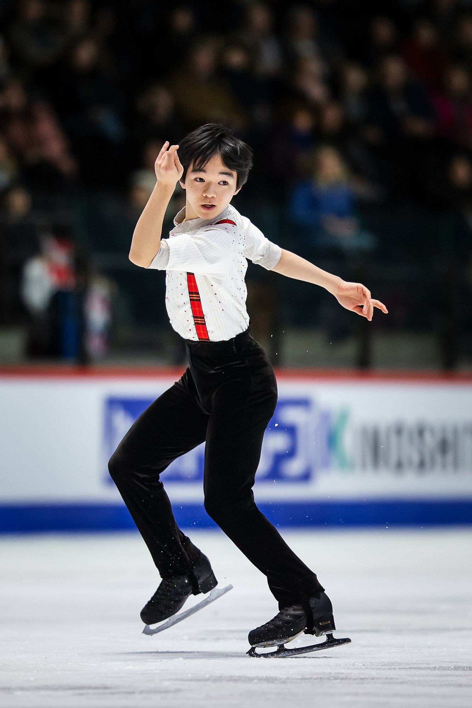 2020年3月の世界ジュニア選手権で2位になった際の鍵山の演技