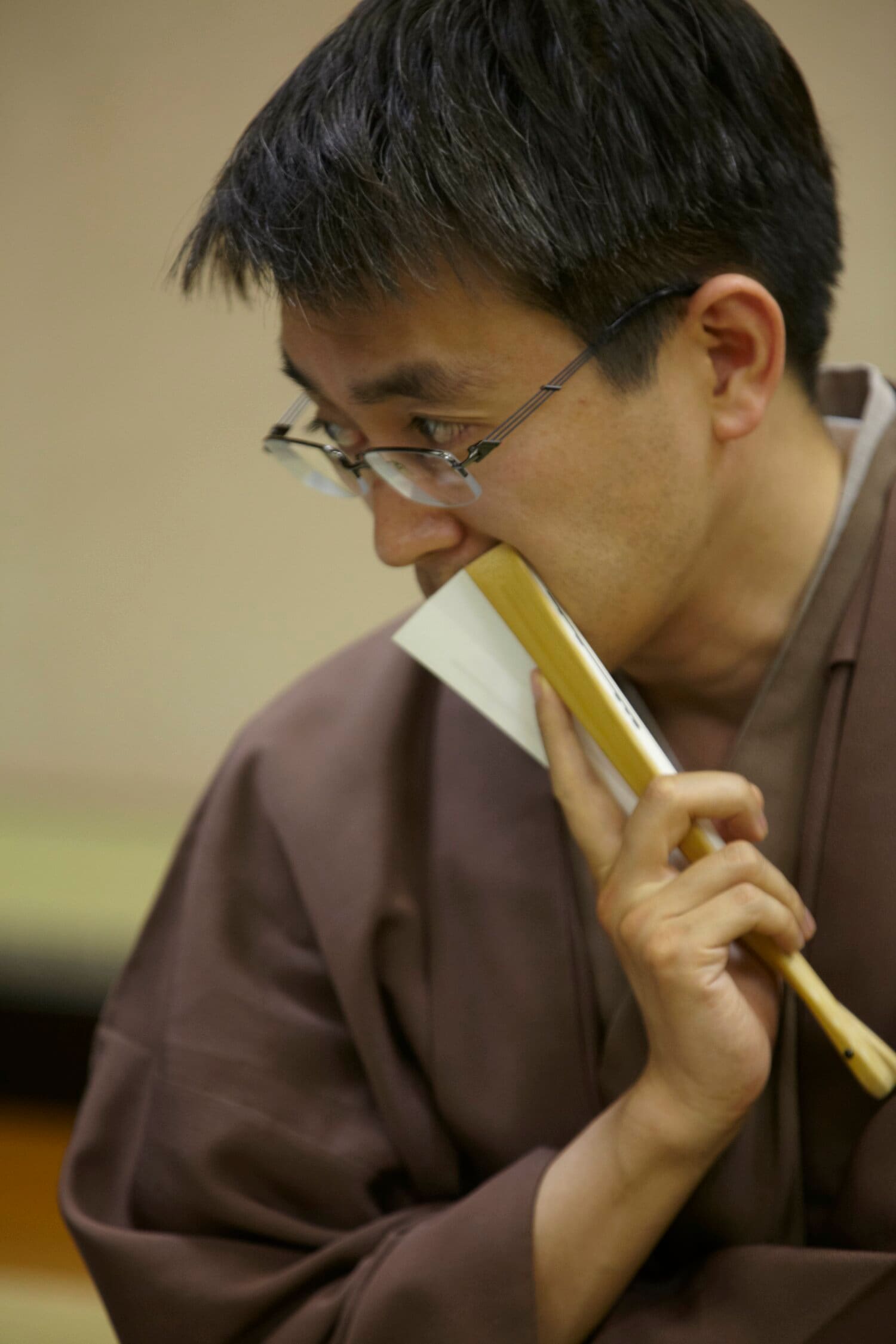 第69期名人戦の羽生　©Tadashi Shirasawa