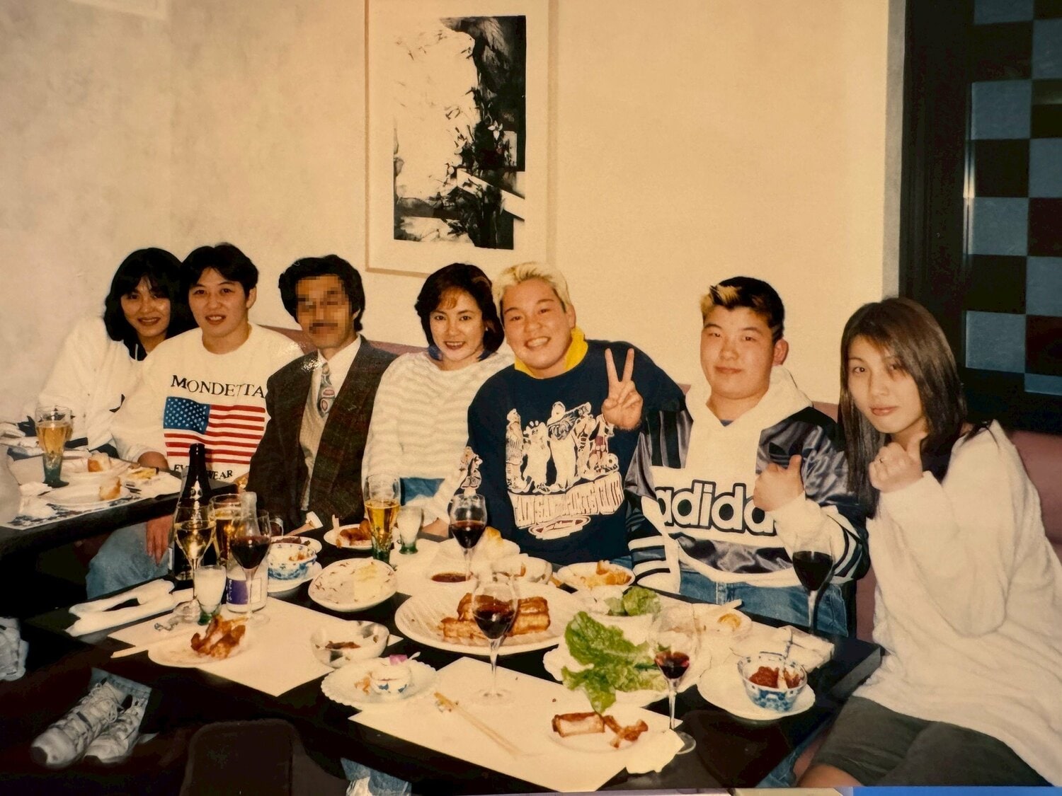 LLPW時代のプライベートショット。左から立野記代、ハーレー斉藤、関係者、風間ルミ、神取忍、遠藤美月、大向　Ⓒ本人提供