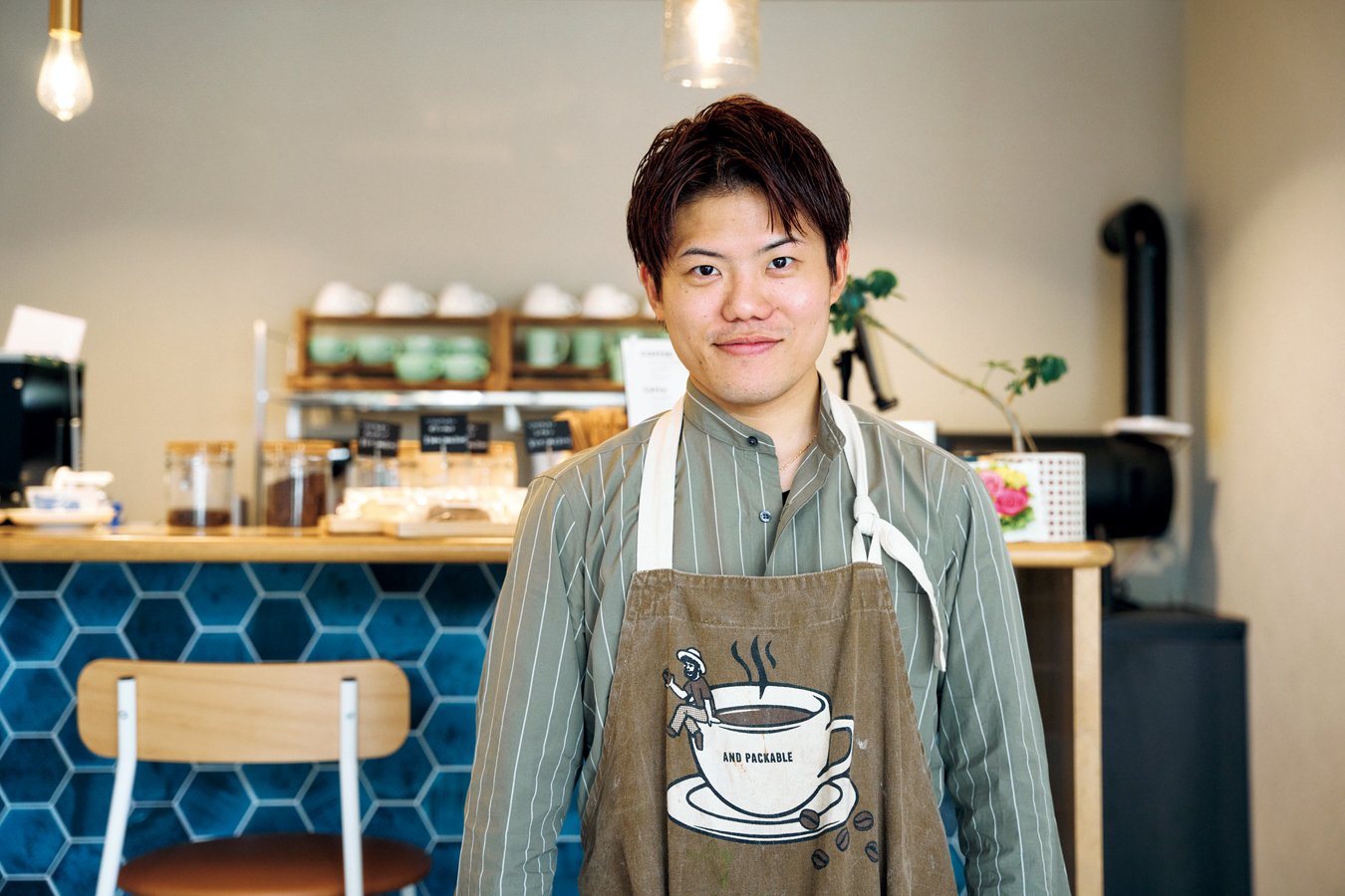 昨年8月に引退表明してから約半年後に地元・熊本市内で『Shinonome coffee』を開業。現役時代と比べると表情も穏やかに　Daiki Watanabe