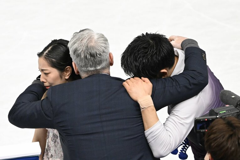 2023年世界選手権フリーの演技後、涙を見せる三浦　©Asami Enomoto