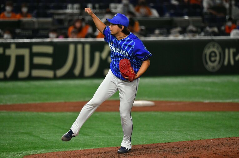 先発からリリーフに転向し、2020年、21年にはクローザーも務めた三嶋。再びその勇姿をNPBの舞台で見ることはできるのだろうか ／ photograph by Hideki Sugiyama