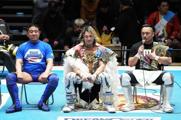 3月15日に名古屋で後藤洋央紀に挑戦する永田裕志もトークイベントに参加した　©Essei Hara