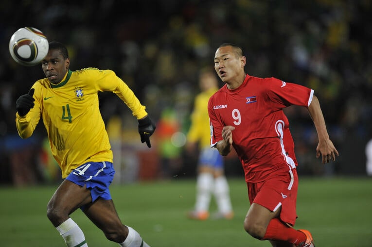 2010南アフリカワールドカップ、ブラジル戦にて　©Takuya Sugiyama/JMPA