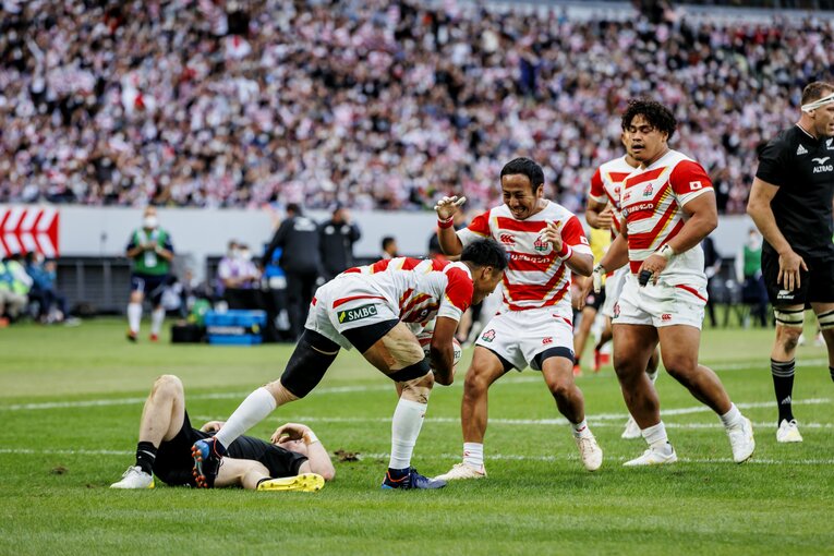 山沢拓也のトライの瞬間（3/4）©︎Kiichi Matsumoto