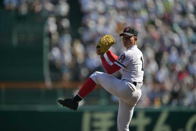 初のベスト8に進んだおかやま山陽。ピッチャー4人の継投で勝ち上がった　©Hideki Sugiyama