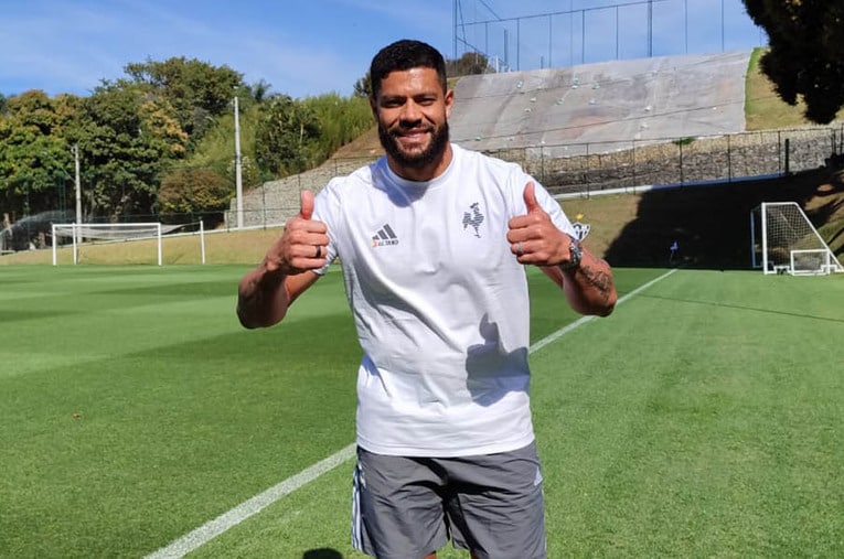 現在は母国ブラジルのクラブでプレーを続けるフッキ。38歳の今もなお意気軒昂だった　©Hiroaki Sawada