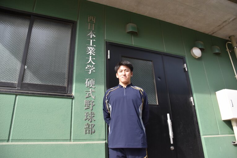 西日本工業大から初のドラ1指名となった隅田 ©Takahiro Kikuchi