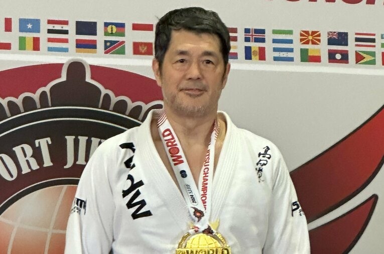 『SJJIF ワールド柔術チャンピオンシップ』マスター7紫帯ヘビー級で初出場での初優勝を飾った髙田延彦 ／ photograph by Gantz Horie