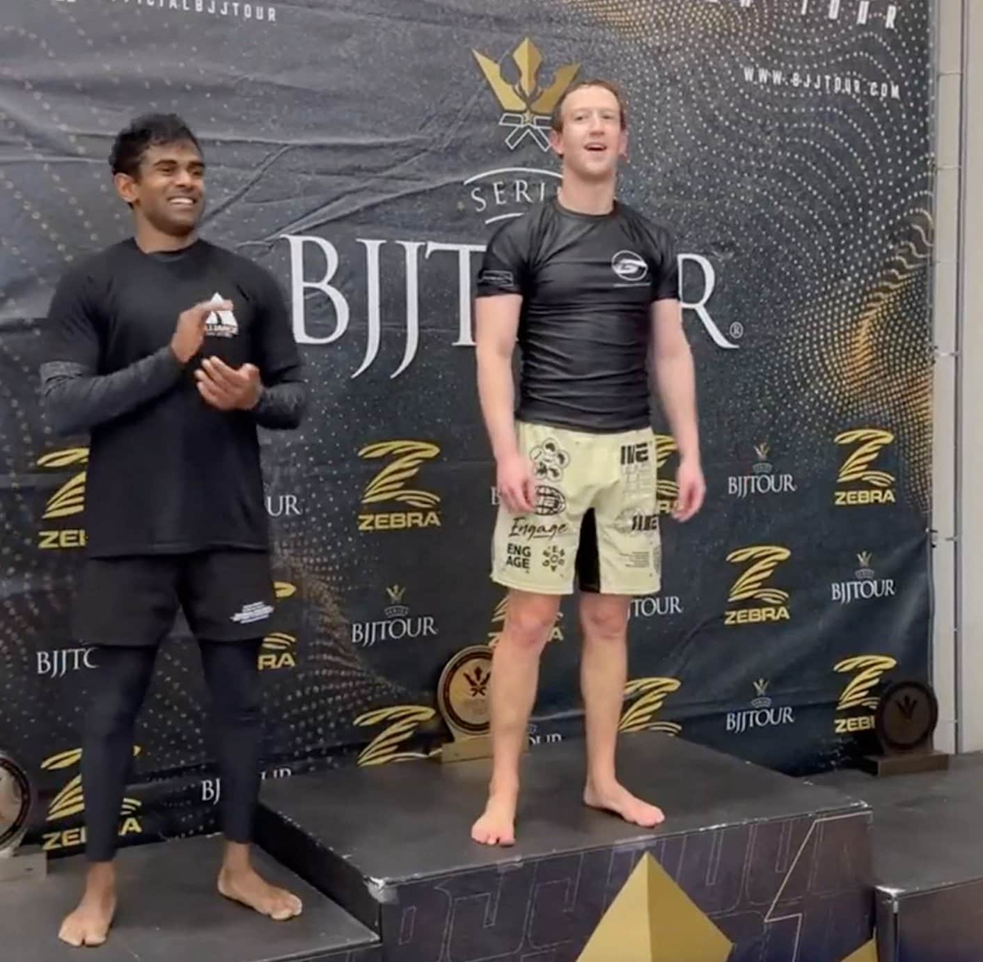 ブラジリアン柔術にハマったマーク・ザッカーバーグ。写真は一昨年、カリフォルニアの柔術の大会で優勝したとき ©AFLO