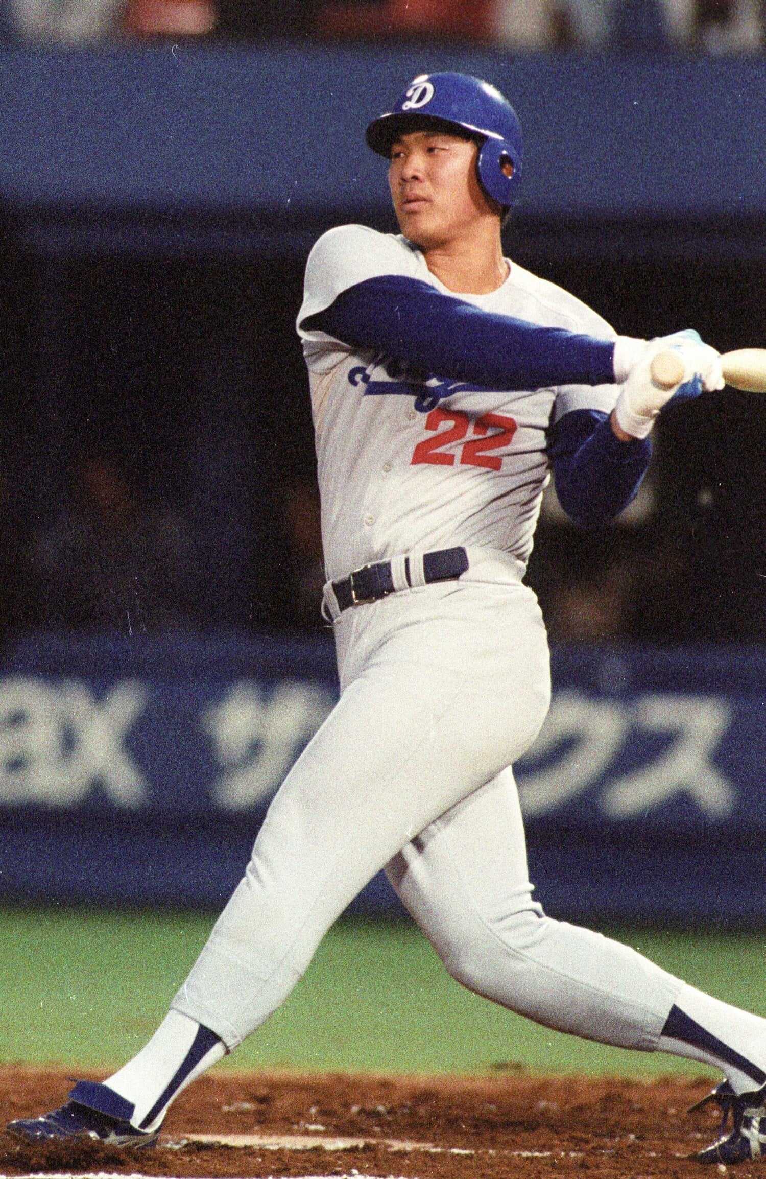 91年の山崎。この年は26試合で1本塁打2打点、打率.140にとどまった　©Sankei Shimbun