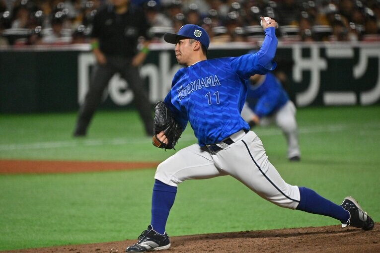 粘りの投球でシリーズ初勝利を挙げた東　©Hideki Sugiyama